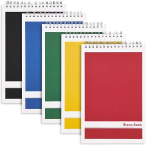 Labuk 15 Pack Steno Pads 6 × 9 بوصات 80 ورقة حلزوني Steno Notebooks قاعدة Gregg ، أجهزة الكمبيوتر المحمولة الجيبية أغطية ملونة مع منصات دوامة أعلى للمدرسة ، الجامعة ، الكلية ، العمل ، المكتب