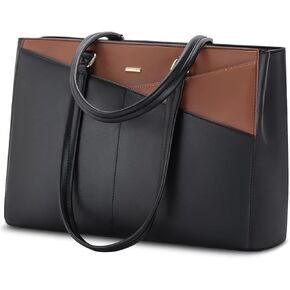 Laptop Tote Bag for Women 15.6 Inch Waterproof Leather Computer Bags Women Business Office Work Bag Briefcase Brown