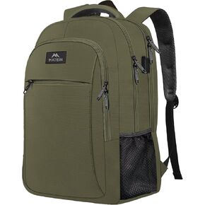 MATEIN Travel Laptop Backpack, Business Anti Theft Slim Sturdy Laptops Backpack with USB Charging Port, Water Resistant College School Computer Bag Gift for Men & Women Fits 15.6 Inch Notebook, Grey