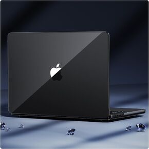 متوافق مع حافظة MacBook Pro 16 بوصة 2023-2021 M3 Pro/Max A2991 M2 A2780 M1 A2485 [يطابق اللون الأصلي بنسبة 100%] [رفيع علمي] غطاء حماية صلب للكمبيوتر المحمول - أسود شفاف