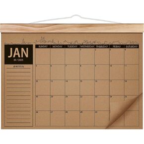 Calendar 2025-2026 - Wall Calendar Runs Jan 2025 to Jun 2026, 18 Monthly Calendar Planner with Thick Kraft Paper for Planning and Organizing for Home or Office, Kraft Hanging Calendar 8.5 x 11.5 In