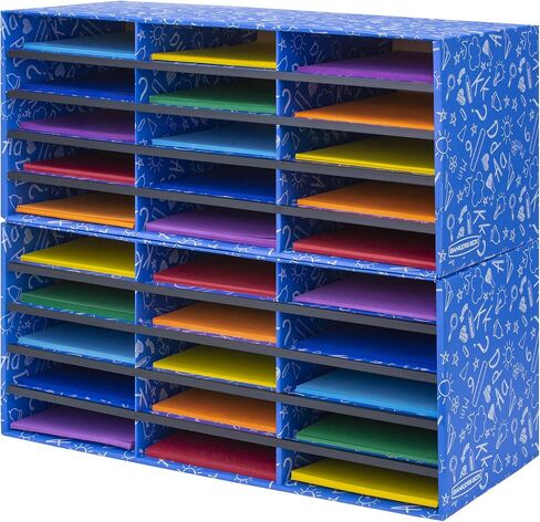 Bankers Box Classroom 15 Compartment Literature Organizer, Single (3384301),Blue in Kuwait