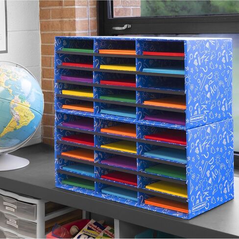 Bankers Box Classroom 15 Compartment Literature Organizer, Single (3384301),Blue in Kuwait