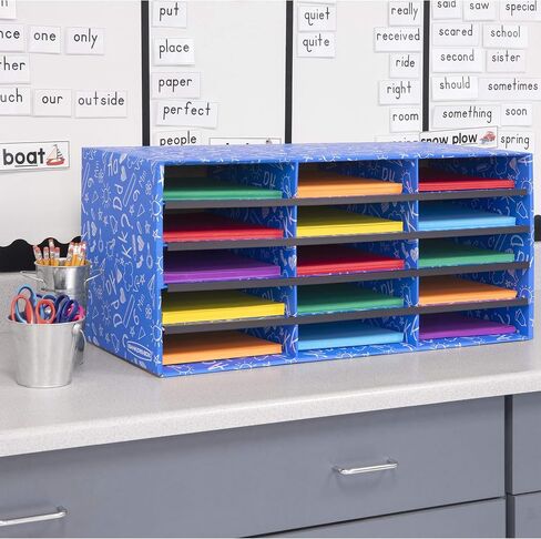 Bankers Box Classroom 15 Compartment Literature Organizer, Single (3384301),Blue in Kuwait