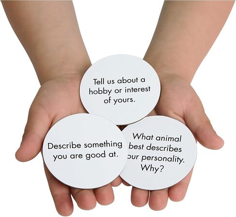 Really Good Stuff Morning Meeting Chips for Kids - Conversation Starters for PreK through Elementary Classrooms - Students Learn & Improve Communication, Listening, & Vocabulary Skills - Sturdy & Waterproof - Included: 40 Unique Meeting Chips, 6cm in Kuwait