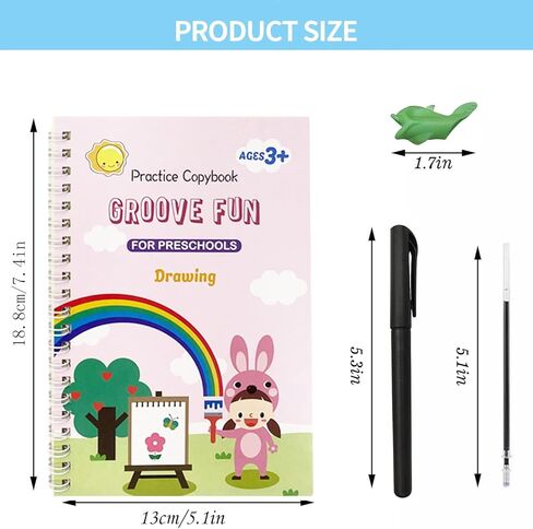AALGO Large Children's Magic Copybooks,Reusable Handwriting Practice for Kids,Writing Practice Book for Preschool Kids Age 3-8 Calligraphy in Kuwait