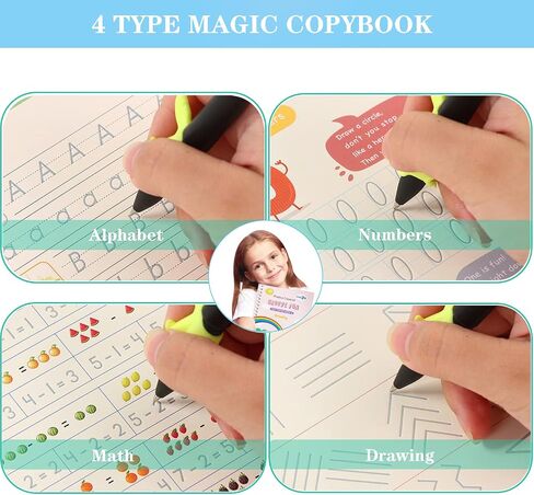 AALGO Large Children's Magic Copybooks,Reusable Handwriting Practice for Kids,Writing Practice Book for Preschool Kids Age 3-8 Calligraphy in Kuwait