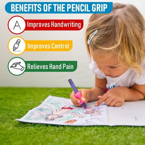 The Pencil Grip Original Pencil Grippers 6 Pcs, Improves Kids Handwriting, Ergonomic Pen Holder for Righties & Lefties, Ideal for Kids, Toddlers, Adults, Writing Tool with Finger Cushion in Kuwait