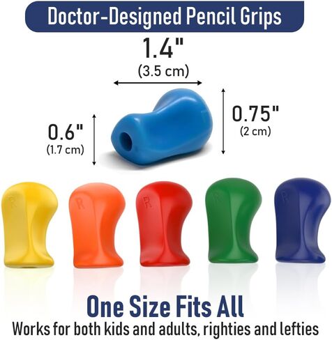 The Pencil Grip Original Pencil Grippers 6 Pcs, Improves Kids Handwriting, Ergonomic Pen Holder for Righties & Lefties, Ideal for Kids, Toddlers, Adults, Writing Tool with Finger Cushion in Kuwait