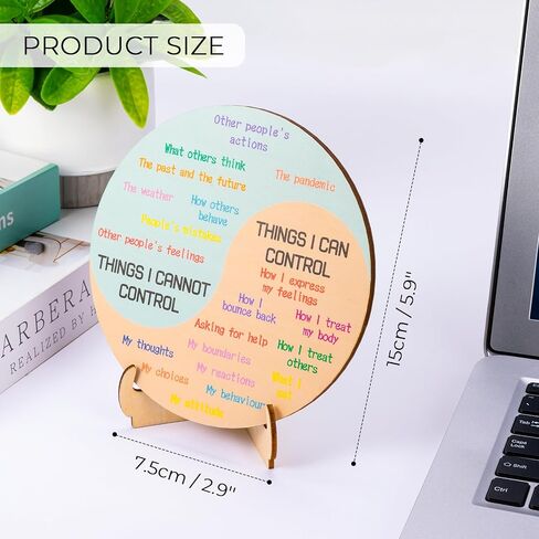 Feelings Wheel Therapy Office Desk Decor - Double Sided Mental Health Emotions Chart with Stand, Therapist Gifts for Home Office Women Man in Saudi Arabia