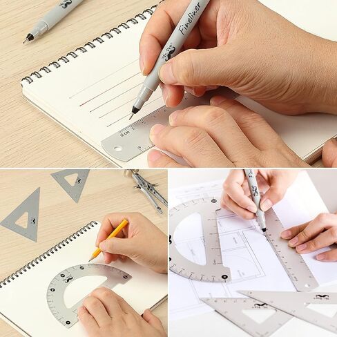 Mr. Pen- Professional Geometry Set, 15 pcs, Geometry Kit for Artists and Students, Geometry Set, Metal Rulers and Compasses, Drawing Tools, Drafting Supplies, Drafting Set, Drafting Tools and Kits in Kuwait
