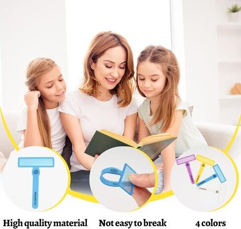 2 Pack Guided Reading Strips, Highlighter Dyslexia Tools for Kids, Colorful Text Overlays for Early Readers, ADHD Finger Trackers Highlight (12 PCS - 8 Wands and 4 Removable Rings) in Saudi Arabia