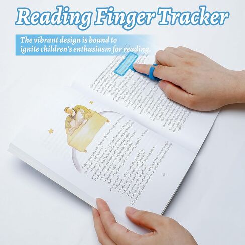 2 Pack Guided Reading Strips, Highlighter Dyslexia Tools for Kids, Colorful Text Overlays for Early Readers, ADHD Finger Trackers Highlight (12 PCS - 8 Wands and 4 Removable Rings) in Saudi Arabia