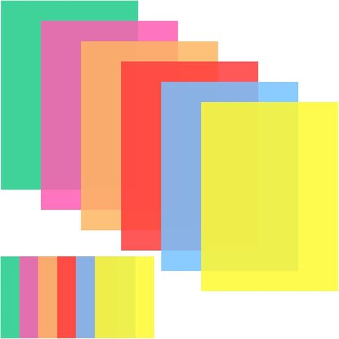 12 Pieces Colored Overlays Dyslexia Reading Strips, Dyslexia Tools for Kids, Dyslexia Reading Strips for Dyslexia Irlens, ADHD and Visual Stress (A5) in Saudi Arabia
