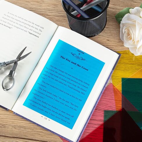 12 Pieces Colored Overlays Dyslexia Reading Strips, Dyslexia Tools for Kids, Dyslexia Reading Strips for Dyslexia Irlens, ADHD and Visual Stress (A5) in Saudi Arabia