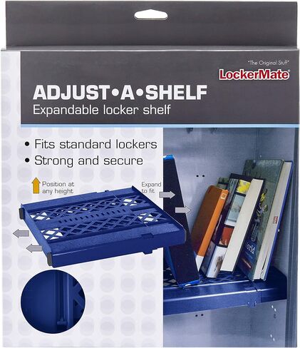It's Academic LockerMate Adjust-A-Shelf Locker Shelf, Easy to Use, Extends to Fit Your Locker, Blue in Saudi Arabia