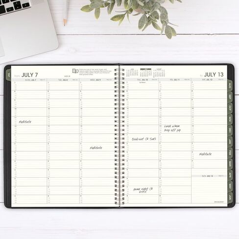 AT-A-GLANCE Planner 2024-2025 Academic, Weekly & Monthly, Quarter-Hourly Appointment Book, 8-1/4" x 11", Large, Monthly Tabs, Flexible Cover, Recycled, Black (70957G05) in Saudi Arabia