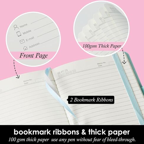 3 Pack Pocket Notebook Journals ، دفاتر Notepad الصغيرة لأخذ الملاحظات ، وسادات الملاحظات المصغرة A6 مع حامل القلم ، 408 صفحة مبطنة ، 3.7 "× 5.7" ، أسود ، بني ، أزرق in Saudi Arabia