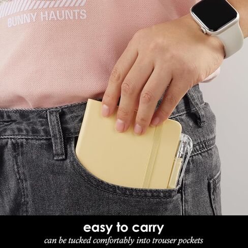 3 Pack Pocket Notebook Journals ، دفاتر Notepad الصغيرة لأخذ الملاحظات ، وسادات الملاحظات المصغرة A6 مع حامل القلم ، 408 صفحة مبطنة ، 3.7 "× 5.7" ، أسود ، بني ، أزرق in Saudi Arabia