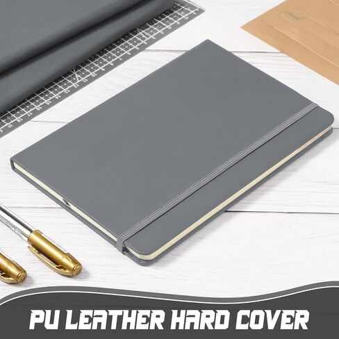 Honoson 6 Pack Lined Journal Notebooks A5 Hardcover Executive Notebook 5.5" x 8.3" PU Leather Wide Ruled Journals Bulk with Elastic Band for Home Business Office School Supplies (Black) in Kuwait