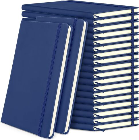Honoson 6 Pack Lined Journal Notebooks A5 Hardcover Executive Notebook 5.5" x 8.3" PU Leather Wide Ruled Journals Bulk with Elastic Band for Home Business Office School Supplies (Black) in Kuwait