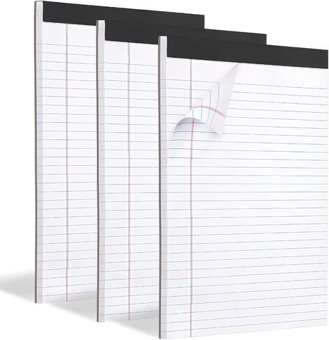 3 Pack Legal Pads Refills Note Pads, Writing Pads 8.5 x 11 Inches, Memo Pads Lined Writing Note Pads, Letter Size Legal Pad Wide Ruled Lined Pads Legal Rule for School Office（30 Sheet per Pads） in Kuwait