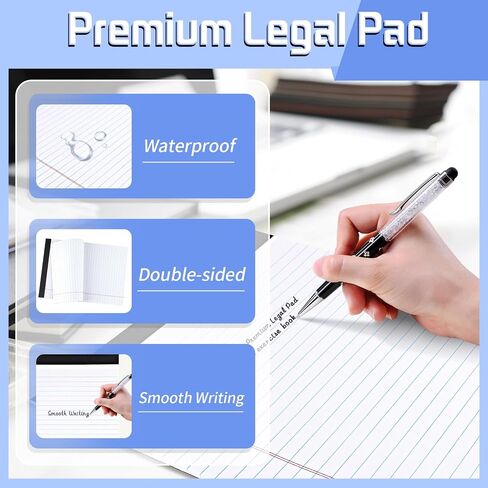 3 Pack Legal Pads Refills Note Pads, Writing Pads 8.5 x 11 Inches, Memo Pads Lined Writing Note Pads, Letter Size Legal Pad Wide Ruled Lined Pads Legal Rule for School Office（30 Sheet per Pads） in Kuwait