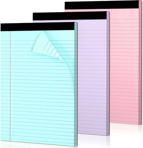 3 Pack Legal Pads Refills Note Pads, Writing Pads 8.5 x 11 Inches, Memo Pads Lined Writing Note Pads, Letter Size Legal Pad Wide Ruled Lined Pads Legal Rule for School Office（30 Sheet per Pads） in Kuwait
