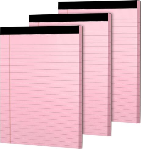 3 Pack Legal Pads Refills Note Pads, Writing Pads 8.5 x 11 Inches, Memo Pads Lined Writing Note Pads, Letter Size Legal Pad Wide Ruled Lined Pads Legal Rule for School Office（30 Sheet per Pads） in Kuwait