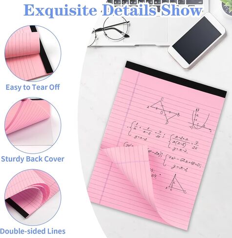 3 Pack Legal Pads Refills Note Pads, Writing Pads 8.5 x 11 Inches, Memo Pads Lined Writing Note Pads, Letter Size Legal Pad Wide Ruled Lined Pads Legal Rule for School Office（30 Sheet per Pads） in Kuwait