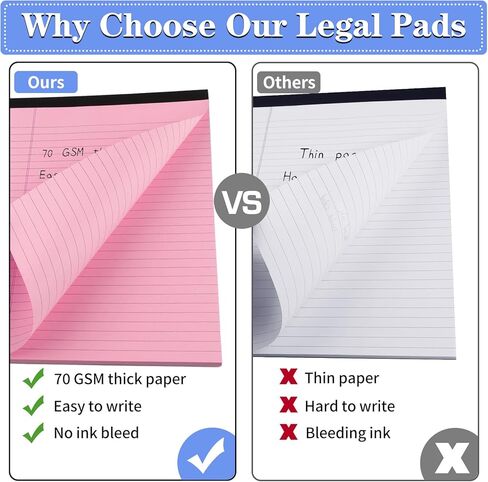 3 Pack Legal Pads Refills Note Pads, Writing Pads 8.5 x 11 Inches, Memo Pads Lined Writing Note Pads, Letter Size Legal Pad Wide Ruled Lined Pads Legal Rule for School Office（30 Sheet per Pads） in Kuwait