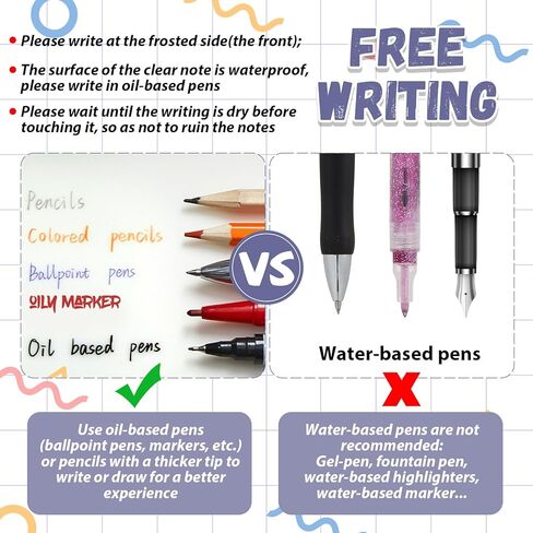 Gueevin 100 Sheets 6.8 x 9.8 Inch Transparent Sticky Notes, Extra Large Clear Self Sticky Notes, 2 Pads Waterproof Jumbo Translucent Paper, Office Supply(Blank Style) in Kuwait