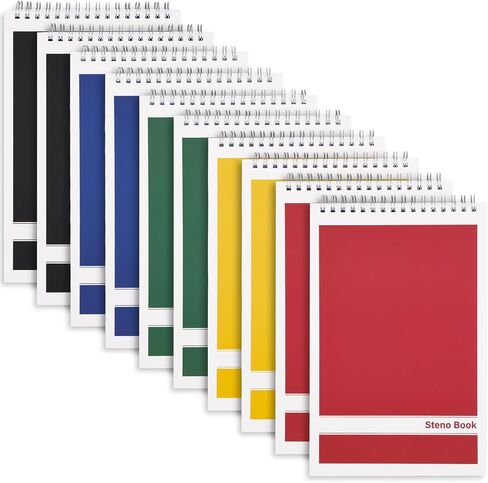Labuk 15 Pack Steno Pads 6 × 9 بوصات 80 ورقة حلزوني Steno Notebooks قاعدة Gregg ، أجهزة الكمبيوتر المحمولة الجيبية أغطية ملونة مع منصات دوامة أعلى للمدرسة ، الجامعة ، الكلية ، العمل ، المكتب in Kuwait