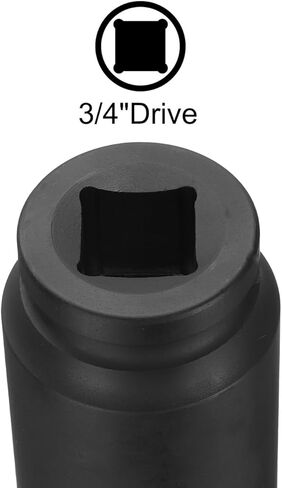 uxcell 3/4-Inch Drive 19mm 12-Point Deep Impact Socket, CR-MO Steel 78mm Length, Metric Sizes in Kuwait