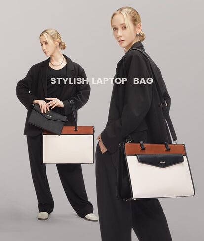 LoveVook Lapper Bag for Women ، 15.6 '' Bustop Burse 2-in-1 حقيبة عمل محترفة مع حقيبة عمل مع محفظة القابض ، حقيبة كتف اليدين الجلدية المقاومة للماء للمعلم. in Kuwait