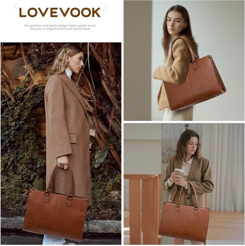 LOVEVOOK Laptop Bag for Women, 15.6 inch Laptop Tote Bag Vintage Work Bags for Women Computer Bag Office Briefcase Handbag in Saudi Arabia