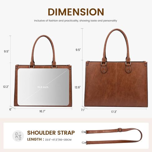 LOVEVOOK Laptop Bag for Women, 15.6 inch Laptop Tote Bag Vintage Work Bags for Women Computer Bag Office Briefcase Handbag in Saudi Arabia