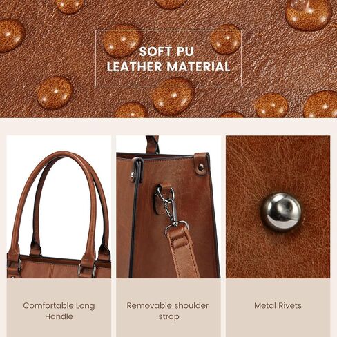 LOVEVOOK Laptop Bag for Women, 15.6 inch Laptop Tote Bag Vintage Work Bags for Women Computer Bag Office Briefcase Handbag in Saudi Arabia