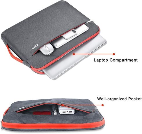 Voova Laptop Sleeve Case 15.6 16 Inch, 360° Protective Computer Carrying Bag Cover Compatible with MacBook Pro/Max 16 M3 M2 M1 2023-2019, Dell XPS 15,15-16" Hp Acer Asus with Organizers, Grey in Kuwait