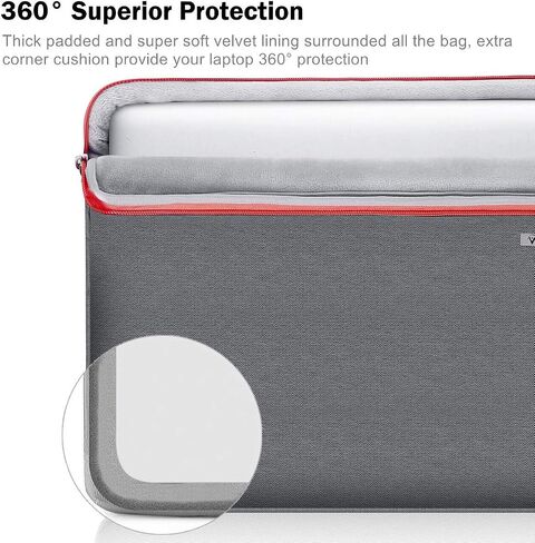 Voova Laptop Sleeve Case 15.6 16 Inch, 360° Protective Computer Carrying Bag Cover Compatible with MacBook Pro/Max 16 M3 M2 M1 2023-2019, Dell XPS 15,15-16" Hp Acer Asus with Organizers, Grey in Kuwait