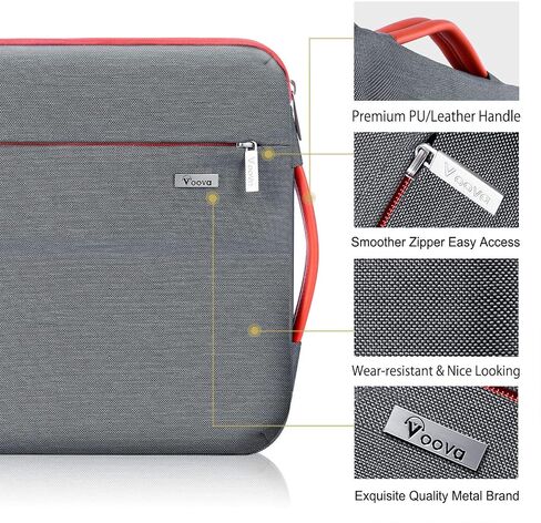 Voova Laptop Sleeve Case 15.6 16 Inch, 360° Protective Computer Carrying Bag Cover Compatible with MacBook Pro/Max 16 M3 M2 M1 2023-2019, Dell XPS 15,15-16" Hp Acer Asus with Organizers, Grey in Kuwait