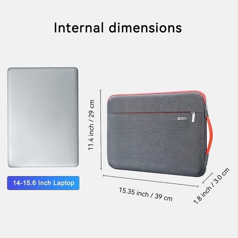 Voova Laptop Sleeve Case 15.6 16 Inch, 360° Protective Computer Carrying Bag Cover Compatible with MacBook Pro/Max 16 M3 M2 M1 2023-2019, Dell XPS 15,15-16" Hp Acer Asus with Organizers, Grey in Kuwait