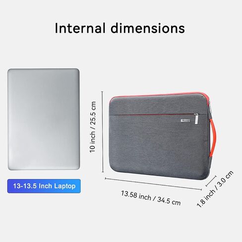 Voova Laptop Sleeve Case 15.6 16 Inch, 360° Protective Computer Carrying Bag Cover Compatible with MacBook Pro/Max 16 M3 M2 M1 2023-2019, Dell XPS 15,15-16" Hp Acer Asus with Organizers, Grey in Kuwait