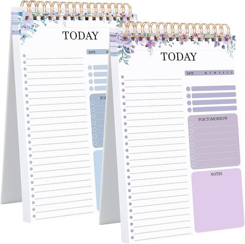 2 Packs To Do List Notepad, Totally 208 Pages To Do List Notebook A5 Undated Daily Planner Notepad with Task Checklist Home Office School Supplies, Green & Purple in Kuwait