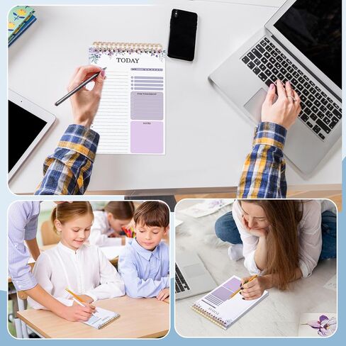 2 Packs To Do List Notepad, Totally 208 Pages To Do List Notebook A5 Undated Daily Planner Notepad with Task Checklist Home Office School Supplies, Green & Purple in Kuwait