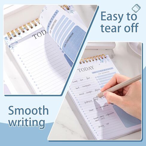 2 Packs To Do List Notepad, Totally 208 Pages To Do List Notebook A5 Undated Daily Planner Notepad with Task Checklist Home Office School Supplies, Green & Purple in Kuwait