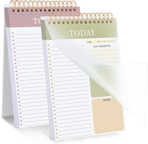 2 Packs To Do List Notepad, Totally 208 Pages To Do List Notebook A5 Undated Daily Planner Notepad with Task Checklist Home Office School Supplies, Green & Purple in Kuwait