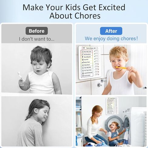 Chore Chart for Kids Dry Erase Chore Board ADHD Tools for Kids to Do List Checklist Task Board Routine Chart Planning Board for Fridge with 10 Sliders and Magnetic Marker, White and Blue, 1 Pack in Saudi Arabia