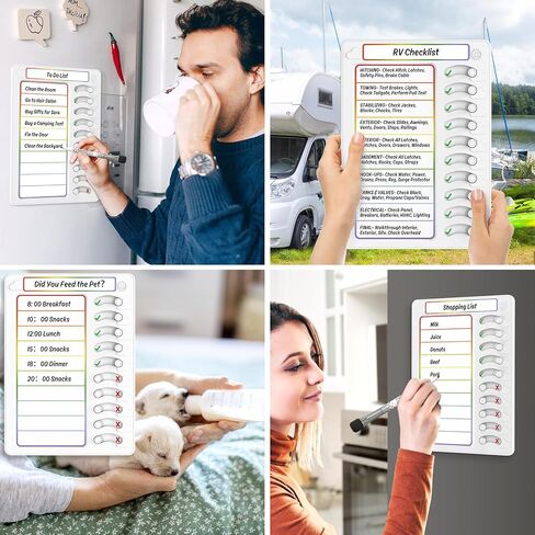 Chore Chart for Kids Dry Erase Chore Board ADHD Tools for Kids to Do List Checklist Task Board Routine Chart Planning Board for Fridge with 10 Sliders and Magnetic Marker, White and Blue, 1 Pack in Saudi Arabia