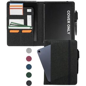 Sturdy Planner Cover for Rocketbook Smart Notebook - Water-Resistant Fabric Padfolio, Business Padfolio with Zipper Pen Pocket, Fits 8.5 x 11 Letter Size, Rocketbook Accessories (Blue)